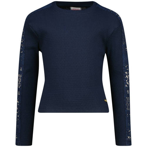 Vingino longsleeve donkerblauw Meisjes Katoen Ronde hals Effen - maat 176 afbeelding