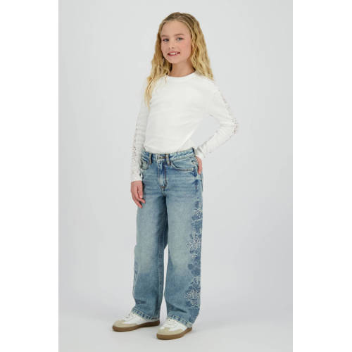 Vingino longsleeve wit Meisjes Katoen Ronde hals Effen - maat 128 afbeelding