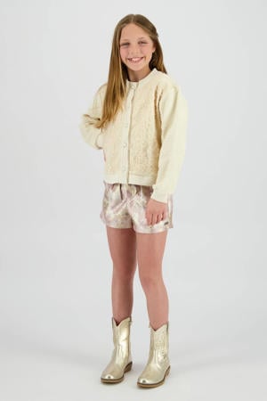 regular gebloemde casual short beige
