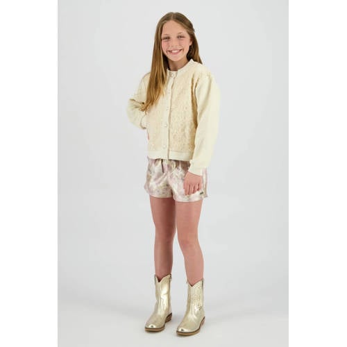 Vingino regular gebloemde casual short beige Korte broek Meisjes Katoen - maat 146 afbeelding