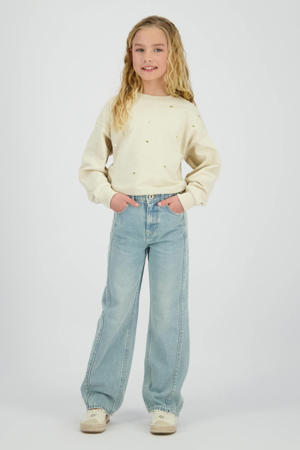 sweater met hartjes beige