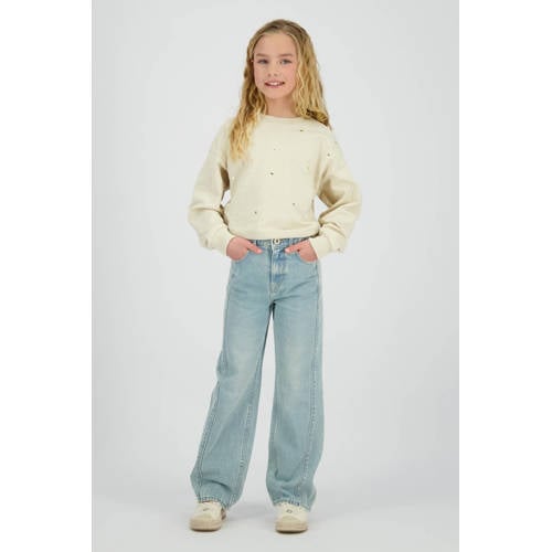 Vingino sweater met hartjes beige Meisjes Katoen Ronde hals Hartjes - maat 164 afbeelding