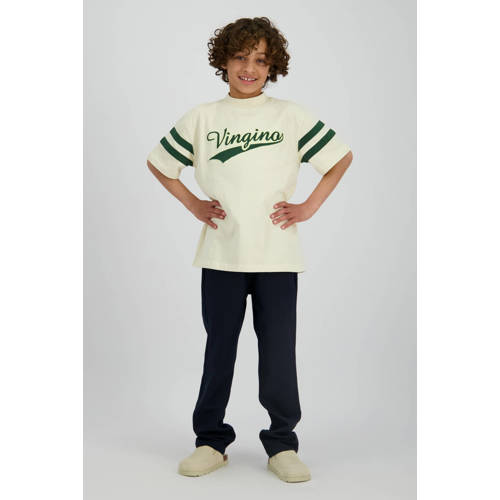 Vingino T-shirt beige Jongens Katoen Ronde hals Logo - maat 152 afbeelding