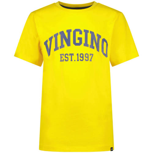 Vingino T-shirt geel Jongens Katoen Ronde hals Logo - maat 176 afbeelding
