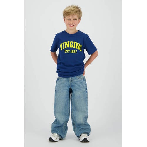 Vingino T-shirt blauw Jongens Katoen Ronde hals Logo - maat 116 afbeelding