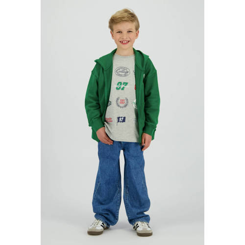Vingino sweatvest groen Logo - maat 140 | Vest van Vingino afbeelding