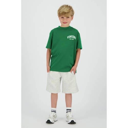 Vingino T-shirt groen Jongens Katoen Ronde hals Logo - maat 128 afbeelding