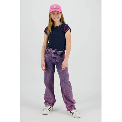 Vingino T-shirt donkerblauw Meisjes Modal Ronde hals Effen - maat 116 afbeelding