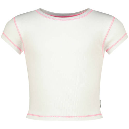 Vingino T-shirt wit Meisjes Modal Ronde hals Effen - maat 152 afbeelding