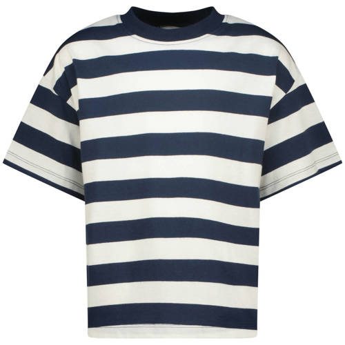 Vingino gestreepte T-shirt donkerblauw Meisjes Katoen Ronde hals Streep - maat 176 afbeelding
