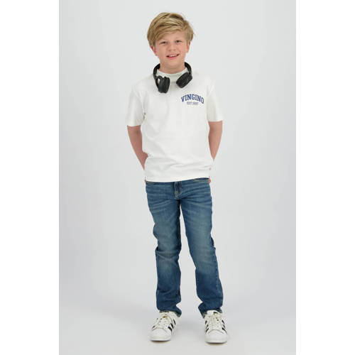 Vingino T-shirt wit Jongens Katoen Ronde hals Logo - maat 116 afbeelding