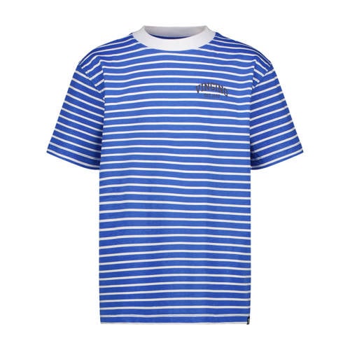 Vingino gestreepte T-shirt blauw Jongens Katoen Ronde hals Streep - maat 116 afbeelding