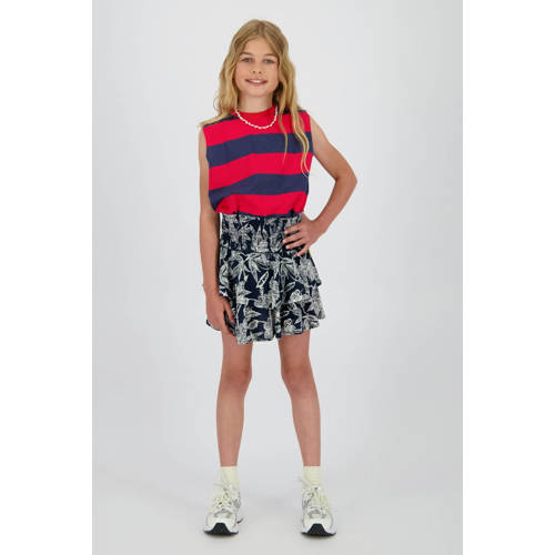 Vingino gestreepte T-shirt rood Meisjes Katoen Ronde hals Streep - maat 128 afbeelding
