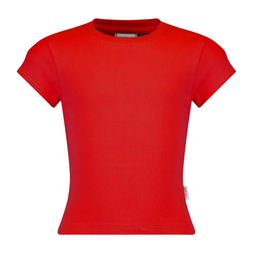Vingino T-shirt rood Meisjes Katoen Ronde hals Effen - maat 104 afbeelding