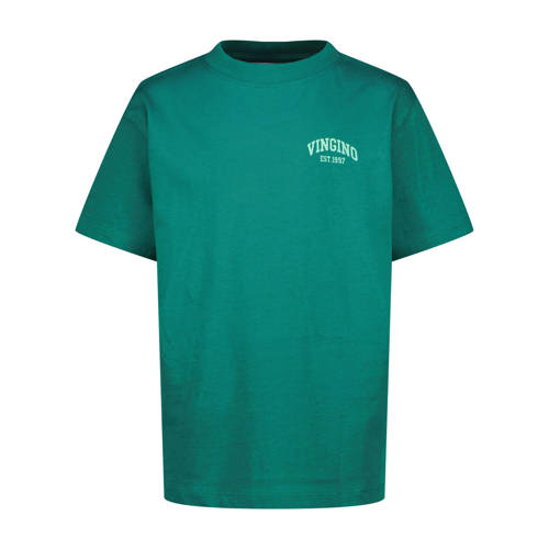 Vingino T-shirt donkergroen Jongens Katoen Ronde hals Printopdruk - maat 92 afbeelding