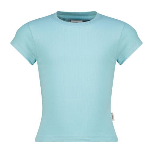 Vingino T-shirt lichtblauw Meisjes Katoen Ronde hals Effen - maat 104 afbeelding