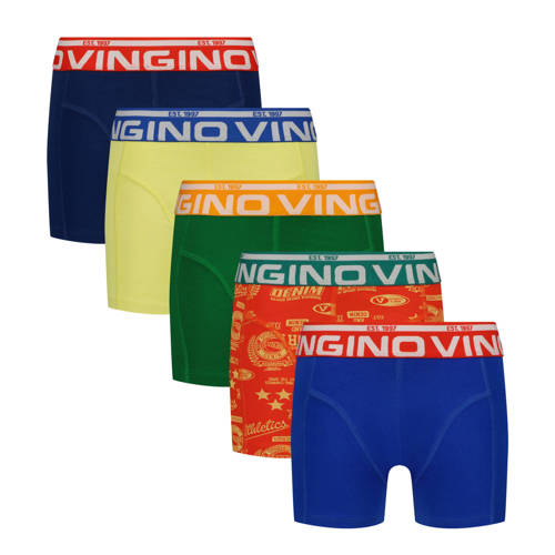 Vingino boxershort - set van 5 donkerblauw/multicolor Jongens Stretchkatoen - maat 158/164 afbeelding