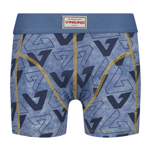 Vingino boxershort - set van 3 donkerblauw/blauw/olijfgroen Jongens Stretchkatoen