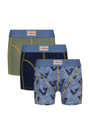 boxershort - donkerblauw/blauw/olijfgroen (set van 3)