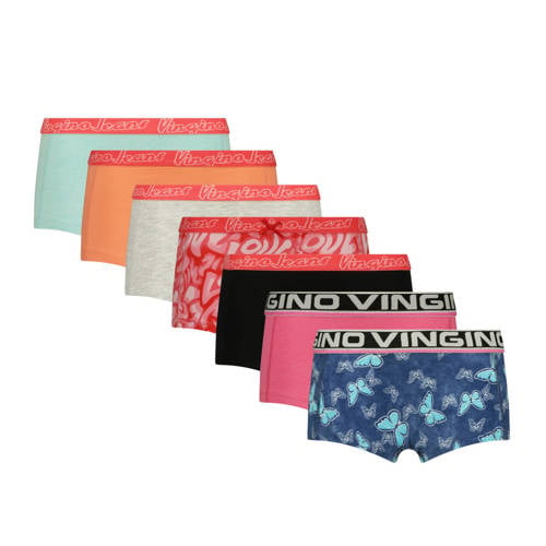 Vingino short - set van 7 roze/multicolor Slip Meisjes Stretchkatoen Meerkleurig - maat 122/128 afbeelding