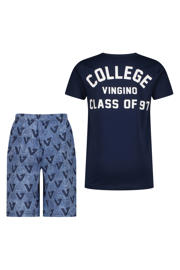 thumbnail: Vingino shortama met all over print donkerblauw/blauw