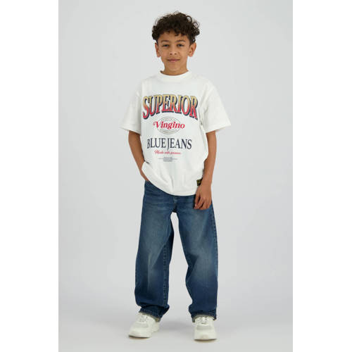 Vingino T-shirt wit Jongens Katoen Ronde hals Printopdruk - maat 140 afbeelding