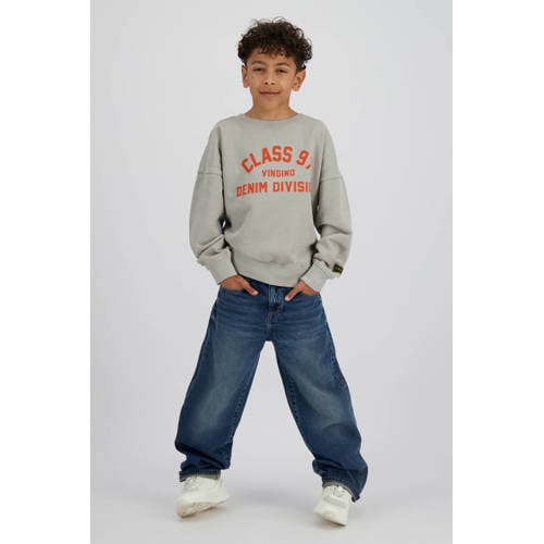 Vingino sweater grijs Jongens Katoen Ronde hals Printopdruk - maat 140 afbeelding