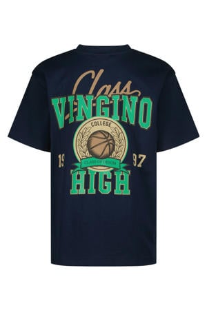 T-shirt met backprint donkerblauw