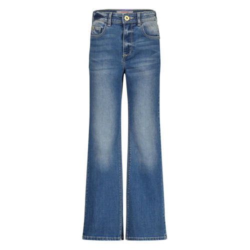 Vingino high waist flared jeans medium blue denim Blauw Meisjes Stretchdenim - maat 152 afbeelding