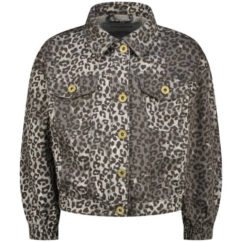 Vingino denim spijkerjas grey denim Grijs Panterprint - maat 176 afbeelding