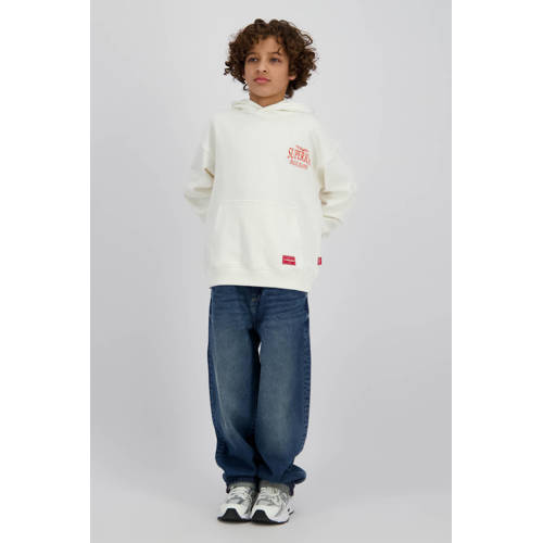 Vingino sweater met backprint wit Jongens Katoen Capuchon Backprint - maat 140 afbeelding