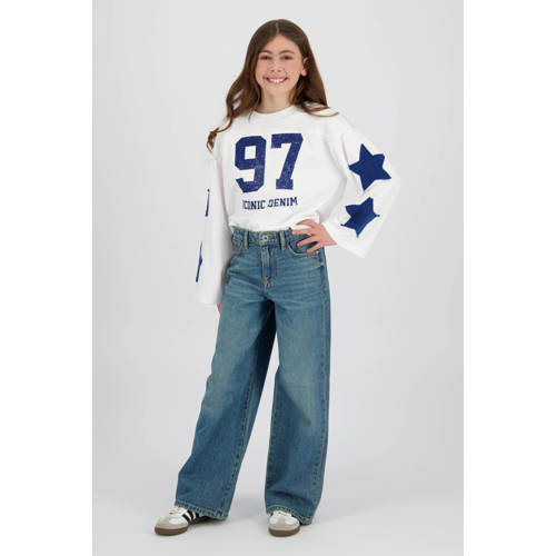 Vingino high waist wide leg jeans wide leg jeans medium blue denim Blauw - maat 128 afbeelding