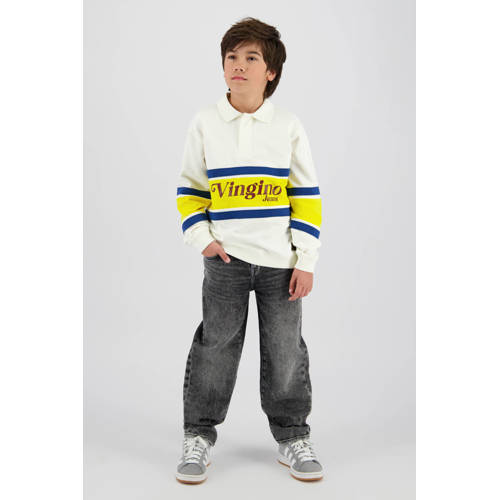 Vingino longsleeve wit Jongens Katoen Klassieke kraag Logo - maat 140 afbeelding
