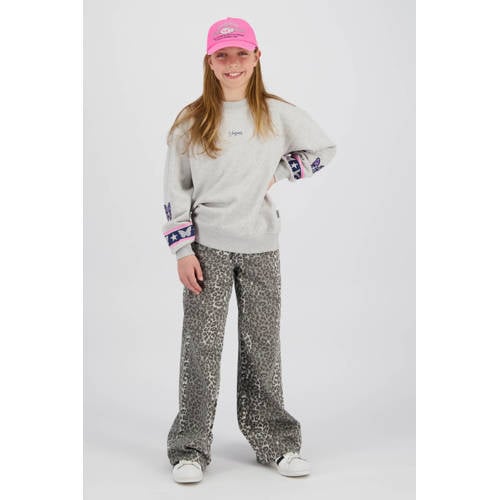 Vingino sweater met backprint grijs melange Backprint - maat 176 afbeelding