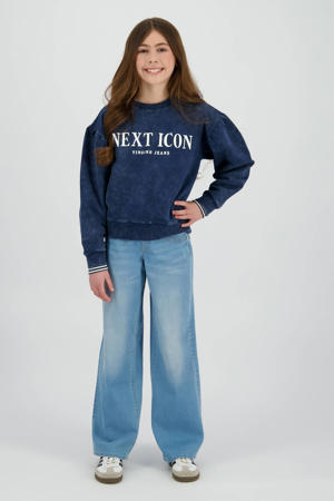 high waist wide leg jeans light blue denim