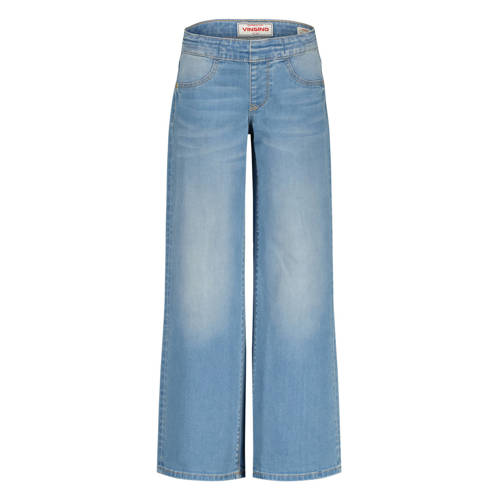 Vingino high waist wide leg jeans light blue denim Blauw Meisjes Stretchdenim - maat 170 afbeelding