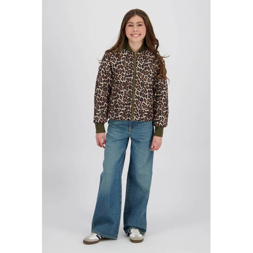 Vingino reversible jas groen Meisjes Polyester Opstaande kraag Dierenprint