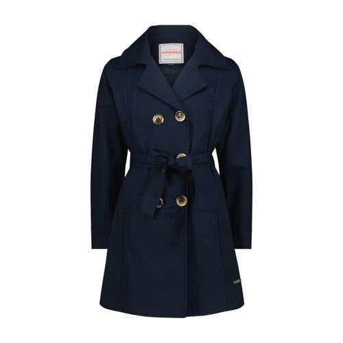 Vingino trenchcoat donkerblauw Jas Meisjes Katoen Reverskraag Effen - maat 152 afbeelding