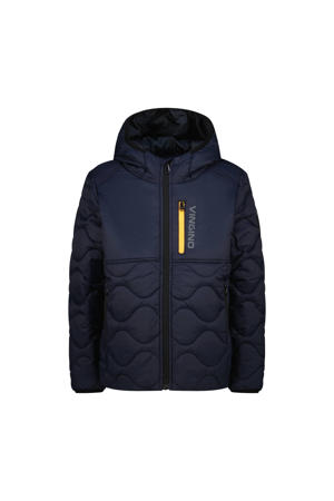 gewatteerde jas donkerblauw