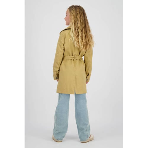 Vingino trenchcoat zand Jas Beige Meisjes Katoen Reverskraag Effen