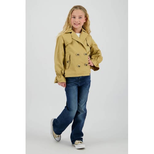 Vingino trenchcoat zand Jas Beige Meisjes Katoen Reverskraag Effen