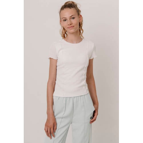Frankie&Liberty T-shirt ecru Meisjes Polyester Ronde hals Effen - maat 188 afbeelding