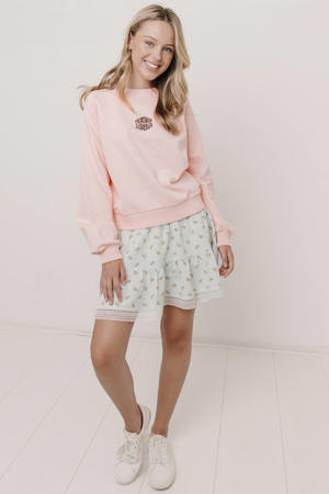 sweater met backprint lichtroze