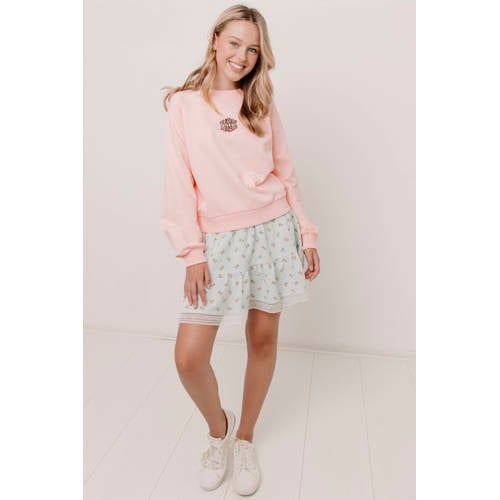 Frankie&Liberty sweater met backprint lichtroze Backprint - maat 176 afbeelding