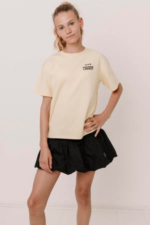T-shirt met backprint geel