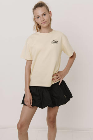 T-shirt met backprint geel