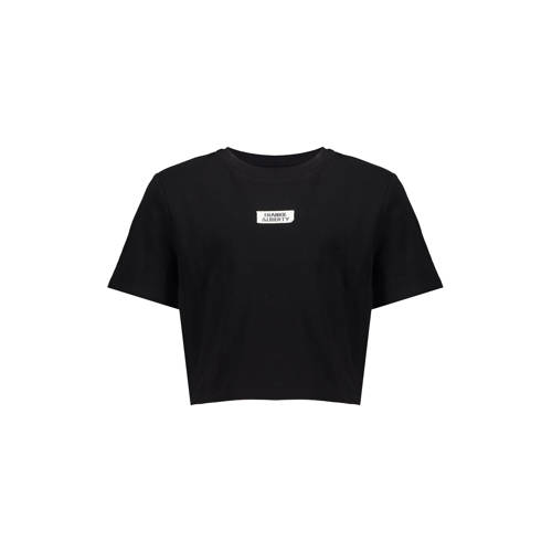 Frankie&Liberty T-shirt zwart Meisjes Katoen Ronde hals Effen - maat 176 afbeelding