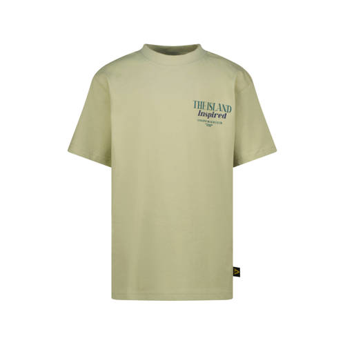 Vingino T-shirt met backprint lichtgroen Jongens Katoen Ronde hals Backprint - maat 128 afbeelding