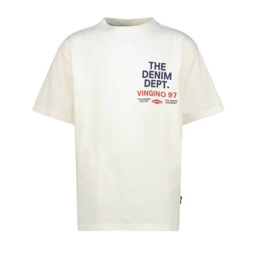 Vingino T-shirt met backprint wit Jongens Katoen Ronde hals Backprint - maat 116 afbeelding