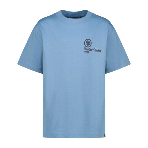 Vingino T-shirt met backprint blauw Jongens Katoen Ronde hals Backprint - maat 140 afbeelding